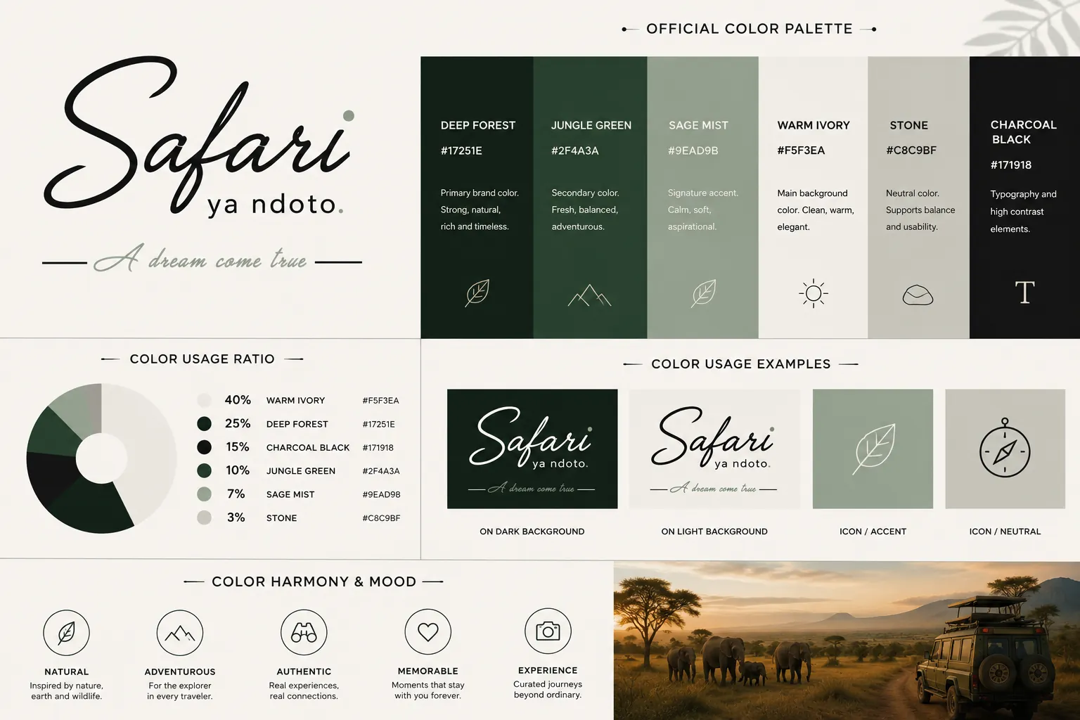Safari ya Ndoto: Color Palette