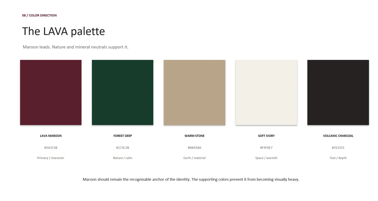 Lava Homestay by Michaels: Color Palette