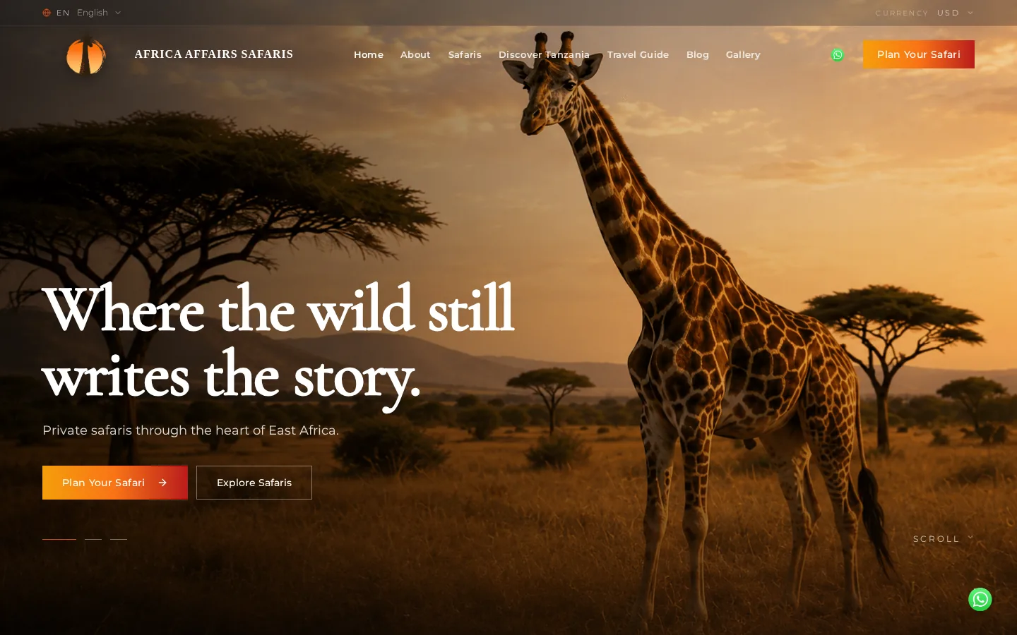 Africa Affairs Safaris website