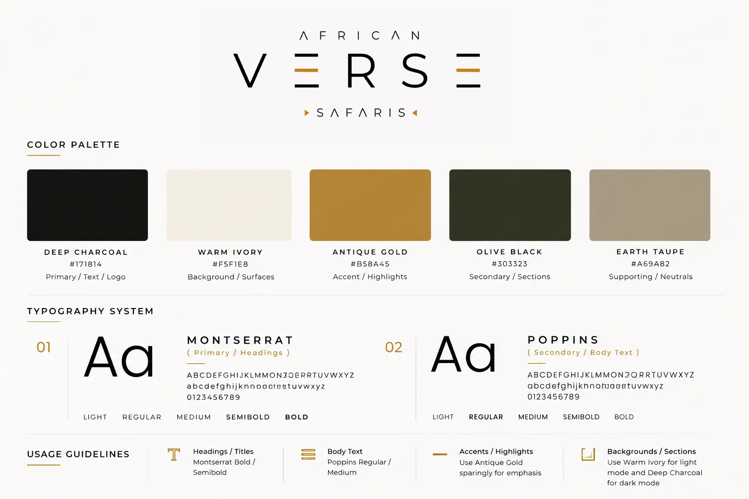 African Verse Safaris: Color Palette