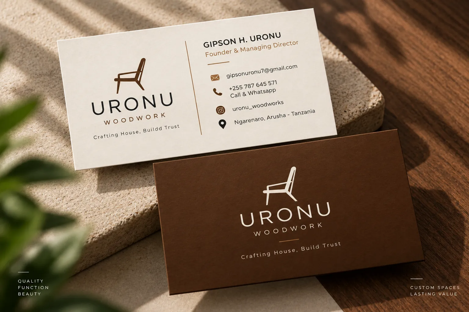 Business Cards: Uronu Woodwork