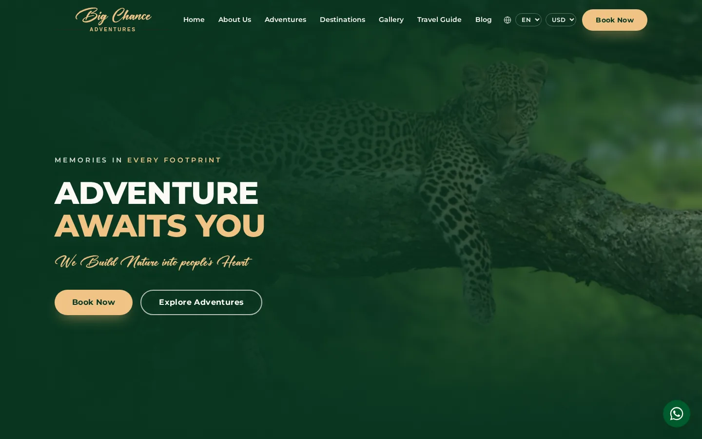 Big Chance Adventures website