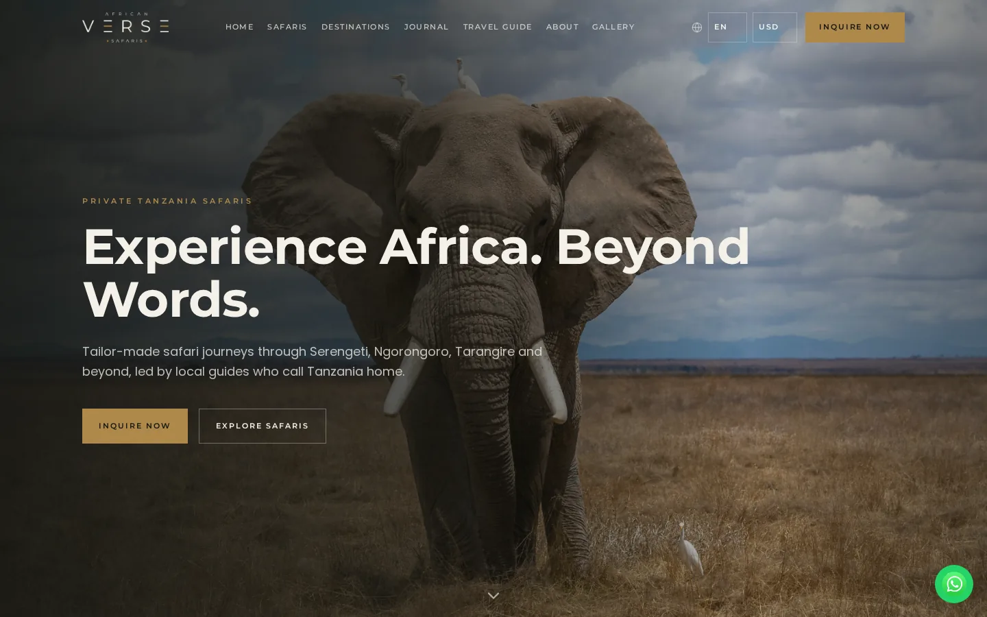 African Verse Safaris website